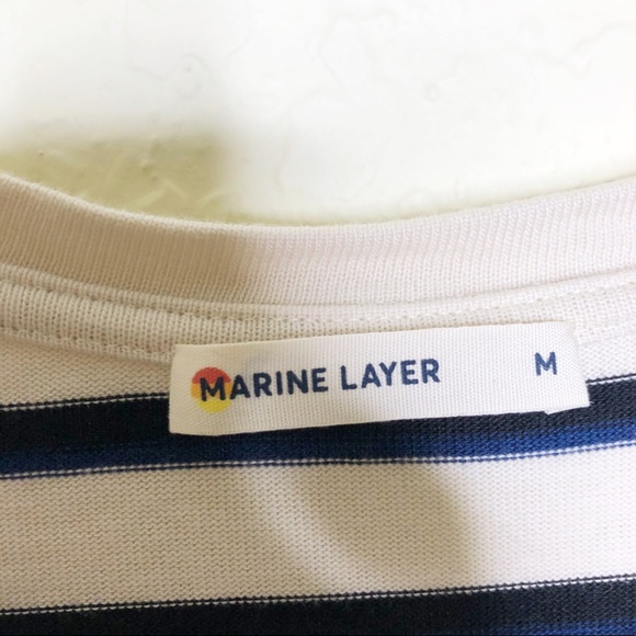 Marine Layer | Gigi White Striped Pocket Dress M - Picture 3 of 6